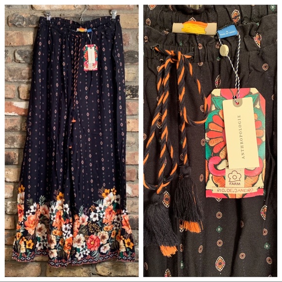 🆕NWT rare Floral Farm Rio Wide Leg Pants - Picture 3 of 8